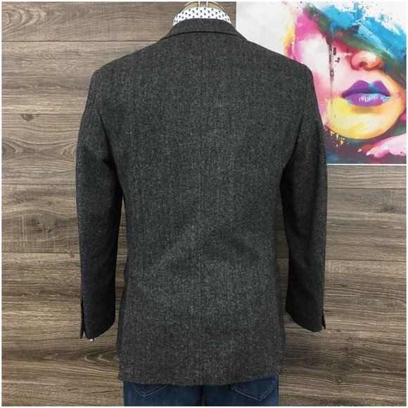Pronto Uomo Mens Blazer Sport Coat Two Button‎ Casual Jacket Size 40R Tweed Suit - Picture 6 of 13
